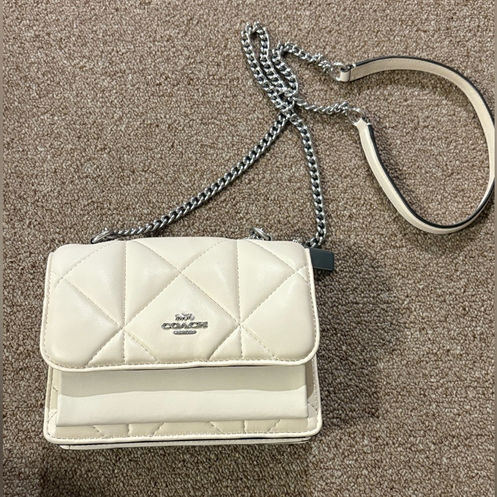Coach Quilted Cream Crossbody Bag mini Klare